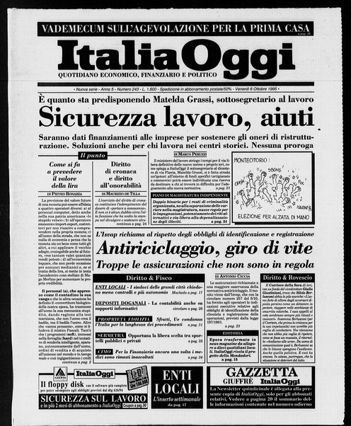 Italia oggi : quotidiano di economia finanza e politica